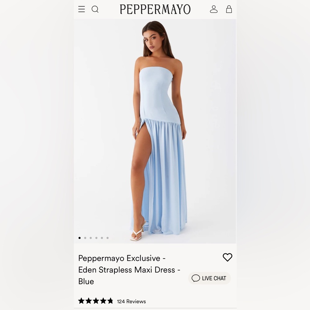 Peppermayo Eden Strapless Maxi Dress